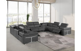 1126 DivanItalia Dark Gray 12-Piece Sectional with 4 Power Recliners and Power HeadrestsModel:  1126-DK_GREY-12PC-4PWR-U-SECTIONAL-GROUP